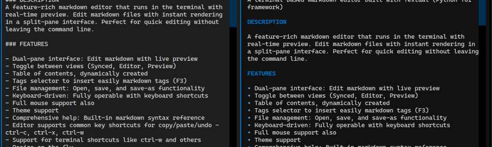 MarkLn - MarkDown editor for the Terminal MarkLn - MarkDown editor for the Terminal