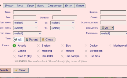 Targeted download of MAME Roms...